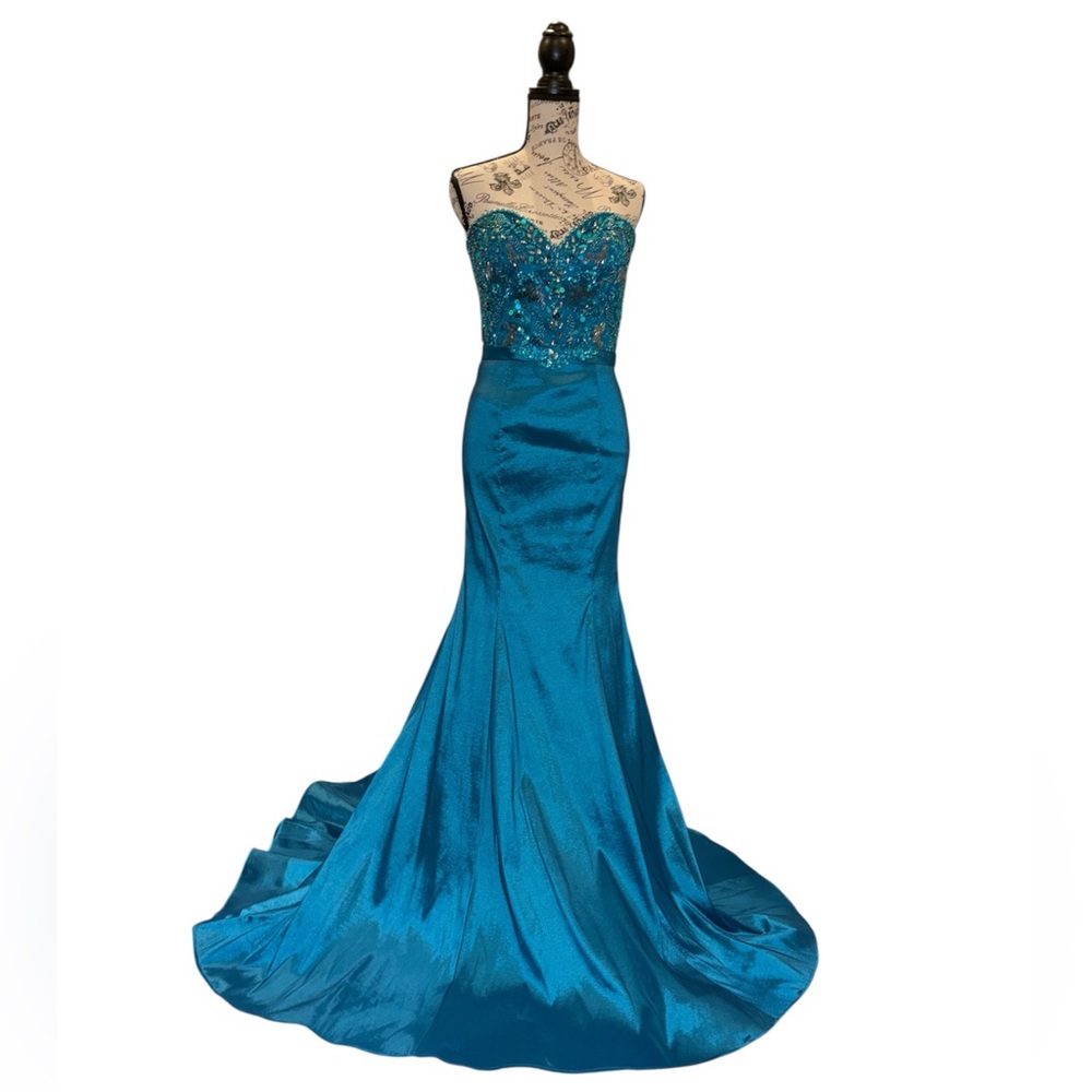 NWT Mac Duggal Formal Gown- Peacock